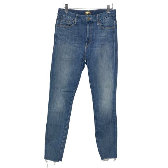 Mother High Waisted Looker Ankle Fray Not Rough Enough Skinny Jeans 28 - Picture 1 of 14